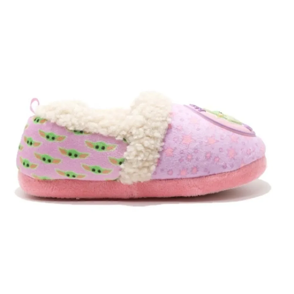 Toddler Girls Star Wars Mandalorian Grogu Plush Slippers Shoes Size 9/10